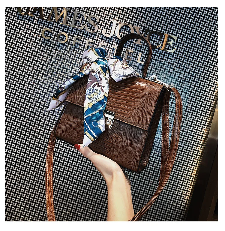 Новая модная женская дизайнерская сумка с бантом, портативная квадратная сумка, качественная женская сумка из искусственной кожи, женская сумка с замком, сумка через плечо