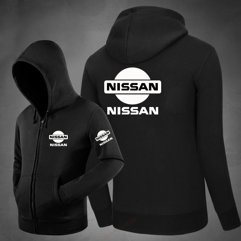 Мужские флисовые толстовки Осень-зима 2019 Модный свитшот Nissan Мужская одежда