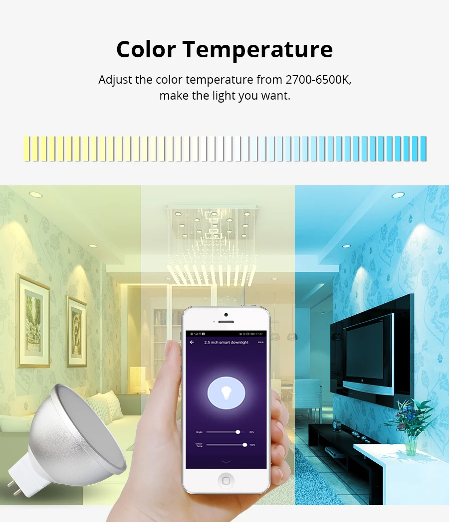 Gu5.3 светодиодный светильник MR16 12 в WiFi Alexa Google Home Assistant IFTTT Tuya Smart Life APP с дистанционным управлением RGBCW светодиодный светильник Диммер