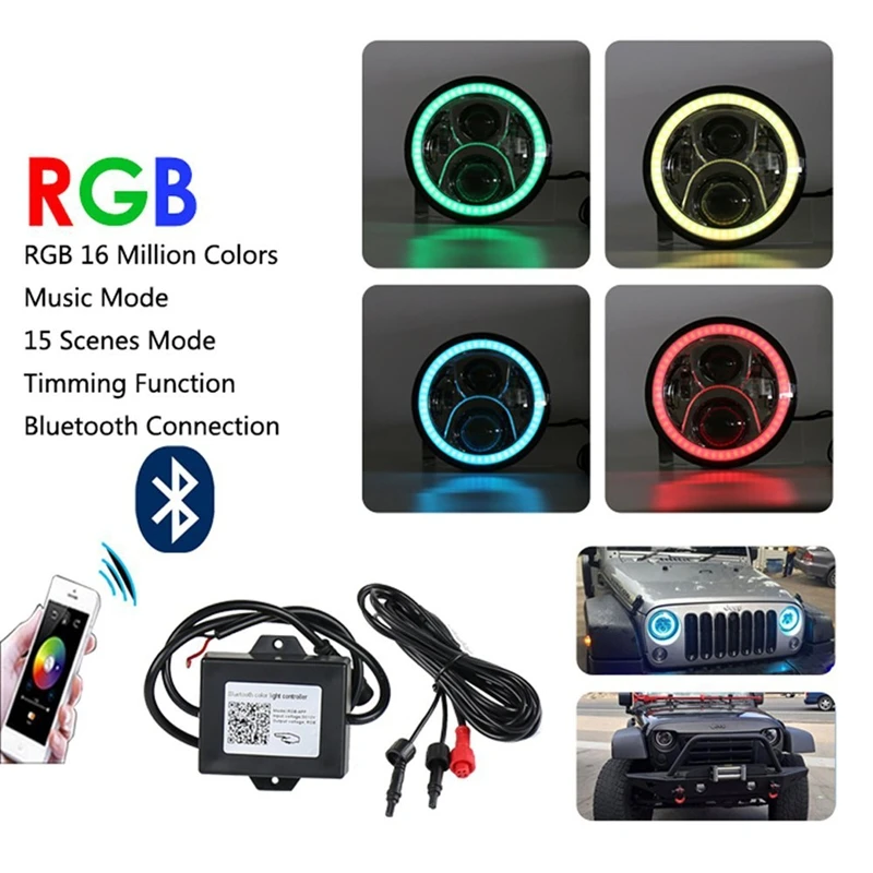"7"" круглый DRL фары мигающий RGB глаза Ангела гало кольцо дистанционного управления для Wrangler JK в ЖЖ СИДЖЕЙ" "7"" круглый DRL фары мигающий RGB глаза Ангела гало кольцо дистанционного управления для Wrangler JK в ЖЖ СИДЖЕЙ"