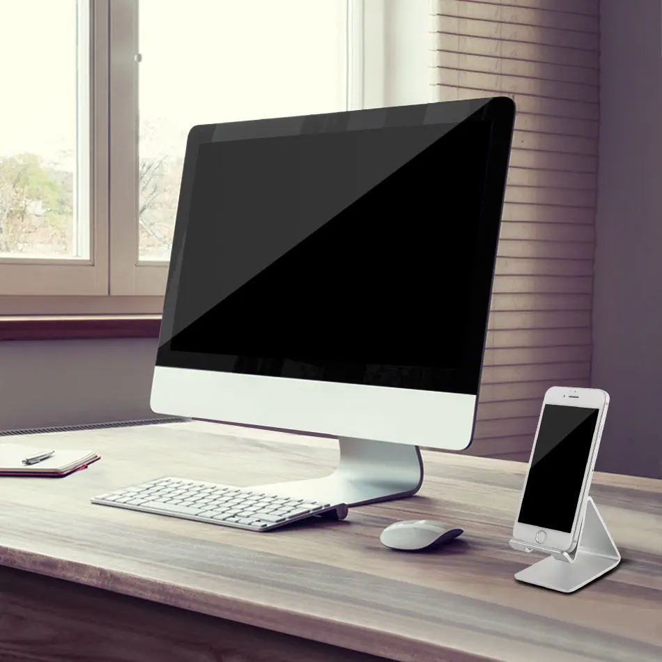 YeeSite العالمي معدن الألمنيوم المحمول هاتف لوحي مكتب حامل حامل ل فون 8 7 7 زائد 6 ثانية 6 5 ثانية 5 الهاتف المحمول ل أوقد يبوك