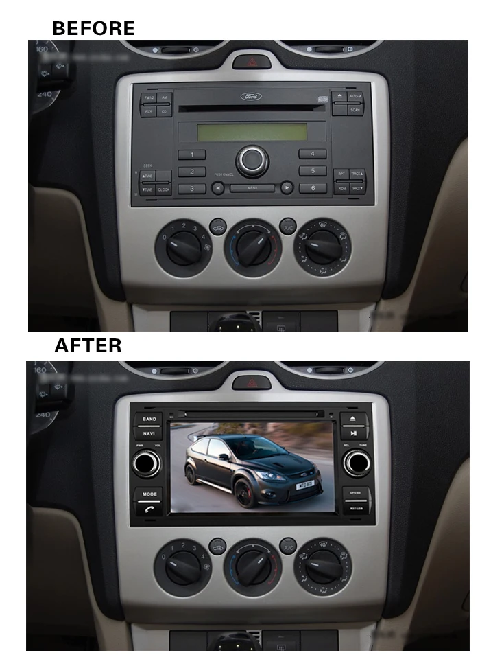 Clearance AHHDMCL Car Multimedia Player DVD Radio Stereo Audio GPS Navigation For Ford Focus C-Max Transit 2005 2006 2007 5