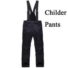 Gilr/Boy Children Snow Trousers Skiing Clothiing outdoor Sports ski snowboard Costume thermal Winter snow Ski pant Black/Red