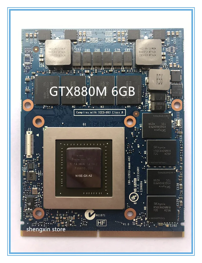 

For DELL M17X R5 M18X R3 laptop JH9PP 0JH9PP N15E-GX-A2 GTX880M GTX 880M DDR5 8G graphics video card