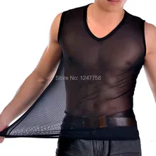 Новая мужская Мягкая сетчатая короткая рубашка нижнее белье без рукавов майка жилет Titness одежда