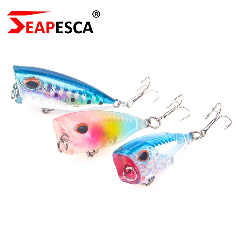 

SEAPESCA Popper Fishing Lure 35mm 3.2g Artificial Professional Fishing Hard Bait 3D Eye Wobblers Luminous Bass Pike Tackle YA117