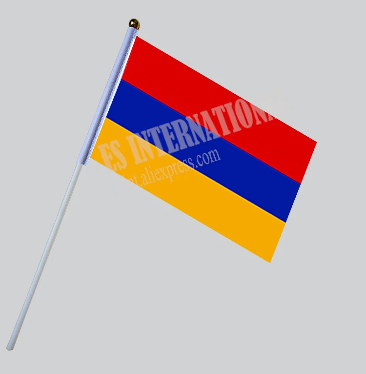 

Armenia Hand Flag National Hand Flag 14*21cm Polyester Small Size Flying Banner Custom Hand flag