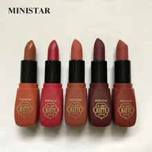 MINISTAR, новинка, Женская водонепроницаемая матовая помада, брендовая устойчивая помада, губная помада maquiagem, телесный макияж, губы, 12 видов цветов