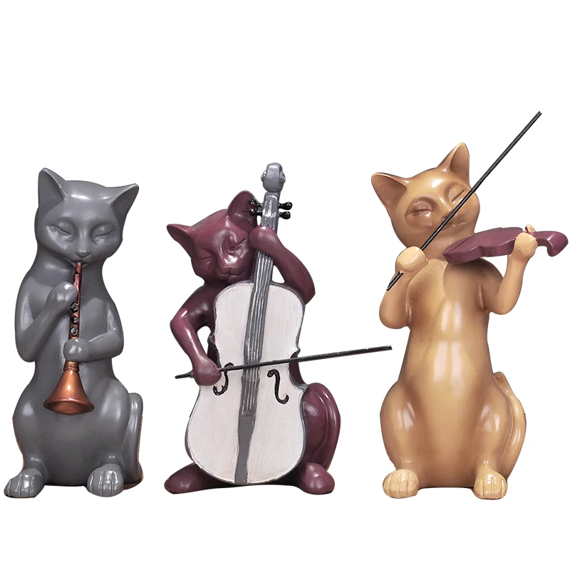 buy 3PCS Cute cat home decoration ornaments living room bookcase display personality decorative crafts American home soft decoration