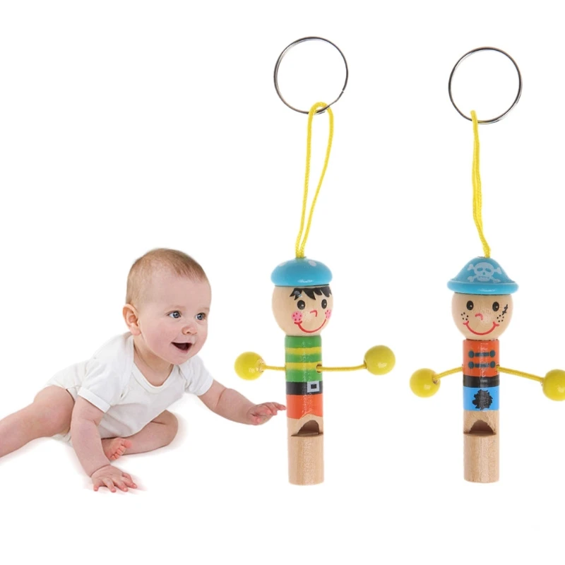 

Cartoon Baby Kids Wooden Toy Mini Whistle Pirates Developmental Decoration Toys