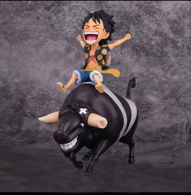 Аниме One Piece Monkey D Luffy on an Ox симпатичная экшн фигурка из ПВХ коллекционные модели