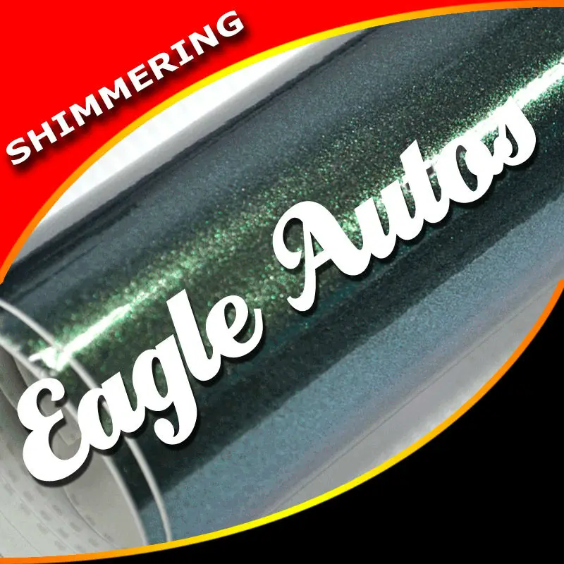 Olive Green Shimmering Powder carbon fiber vinyl car wrap with air