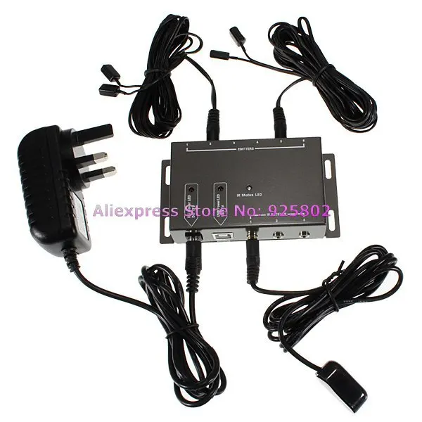 IR Extender Emitter Receiver Repeater Kit 1 Receiver 4 Emitters