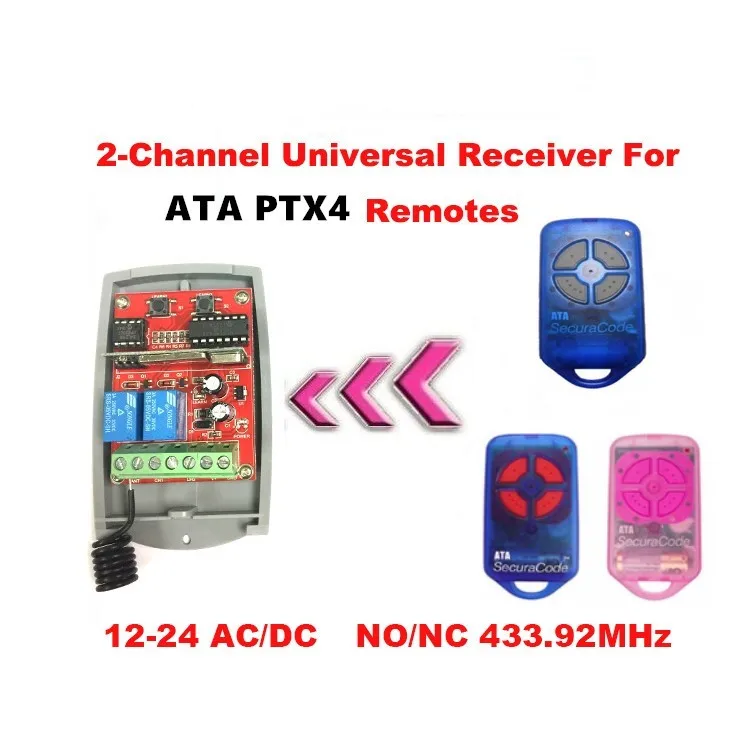 

2pcs ATA PTX4 PTX-4 Gate Door opener Receiver 433.92MHz 12-24 AC/DC