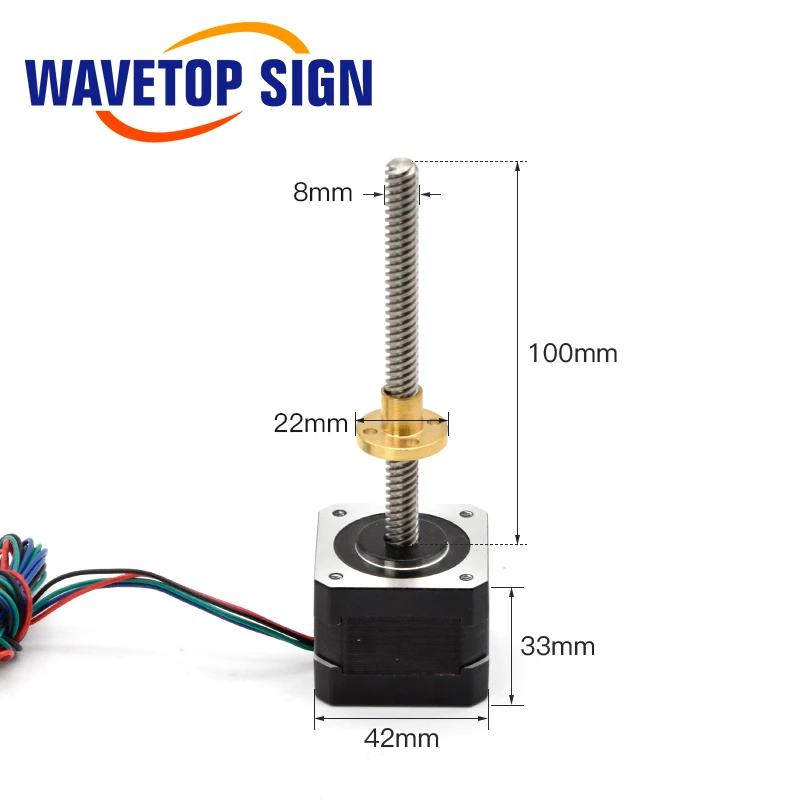 Nema17 шаговый двигатель с T8 винт свинца 8 мм 100 мм 42 двигатель 42 BYGH 3d принтер мотор с винтом для 3d принтера