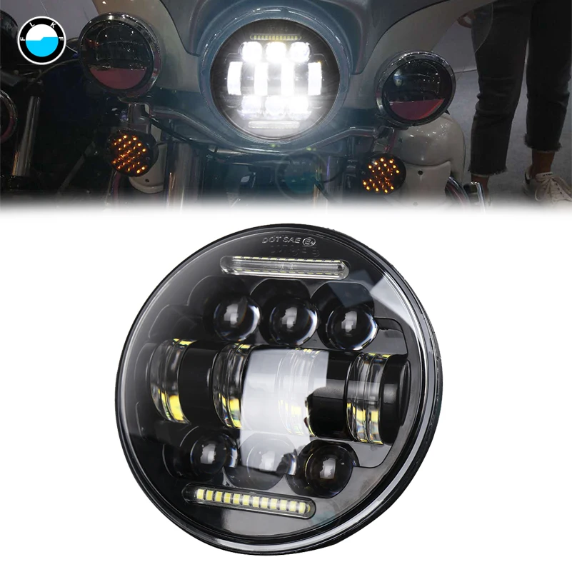 

5-3/4" 5.75 inch Moto LED Projector headlight for Motorcycle Chopper Suzuki Kawasaki Motorbikes.