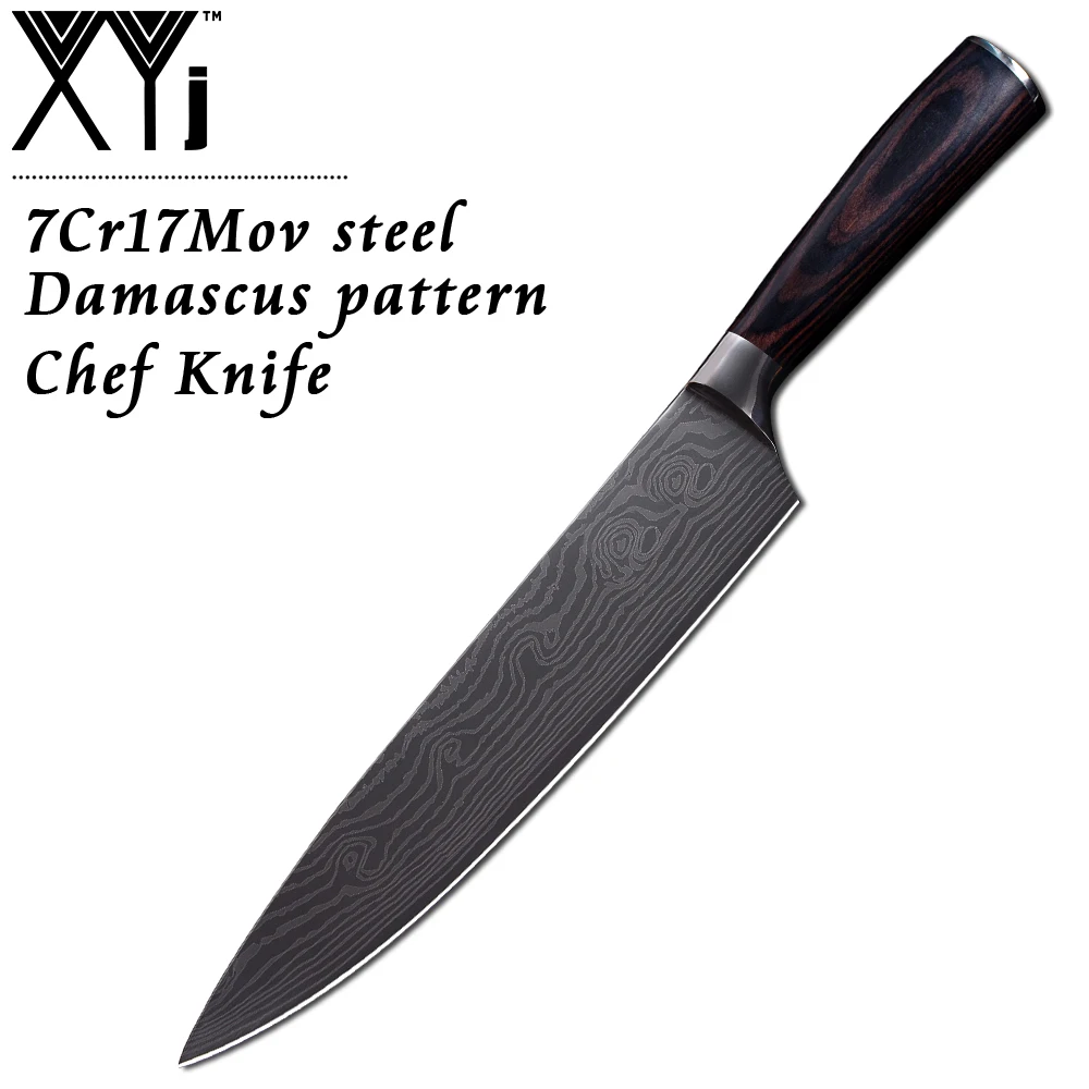 XYj 8 inch Utility Chef Stainless Steel Knives Imitation Damascus steel Santoku kitchen Knives Cleaver Slicing Knives Gift Knife XYj 8 inch Utility Chef Stainless Steel Knives Imitation Damascus steel Santoku kitchen Knives Cleaver Slicing Knives Gift Knife