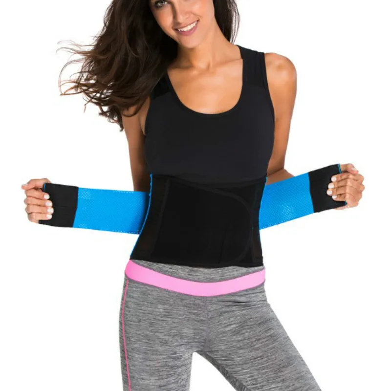 

Adjustable Slimming Belt Belly Trainer Waist Support Fitness Sports corset Waist Protector Belt Black Blue color Waistband HH08