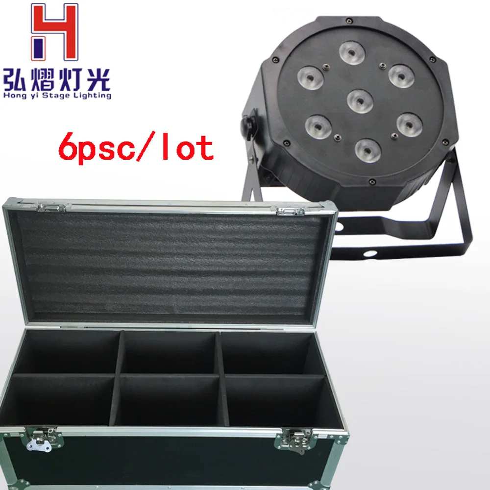 

Flight case with 6in1 par led 7x12w mini par wash light for dj party stage