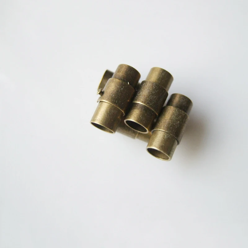 5Sets Antique Bronze 6mm Barrel Clasp End caps for Bracelet