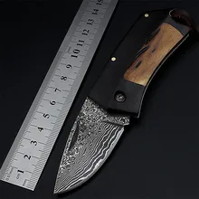 Открытый дамасский мини складной нож самообороны кемпинг выживания Высокая твердость карманные маленькие ножи инструменты