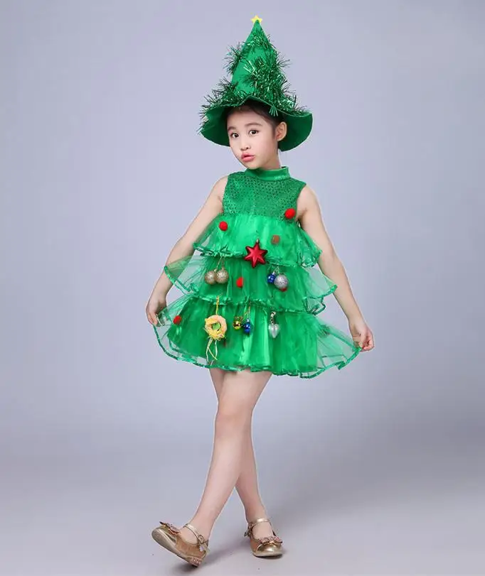 Лидер продаж малыша новогодние костюмы рождественское платье дерево Топы корректирующие партия жилет+ шляпа, наряды Обувь для девочек платье Vestido Infantil дропшиппинг платья платье для девочки одежда для девочек
