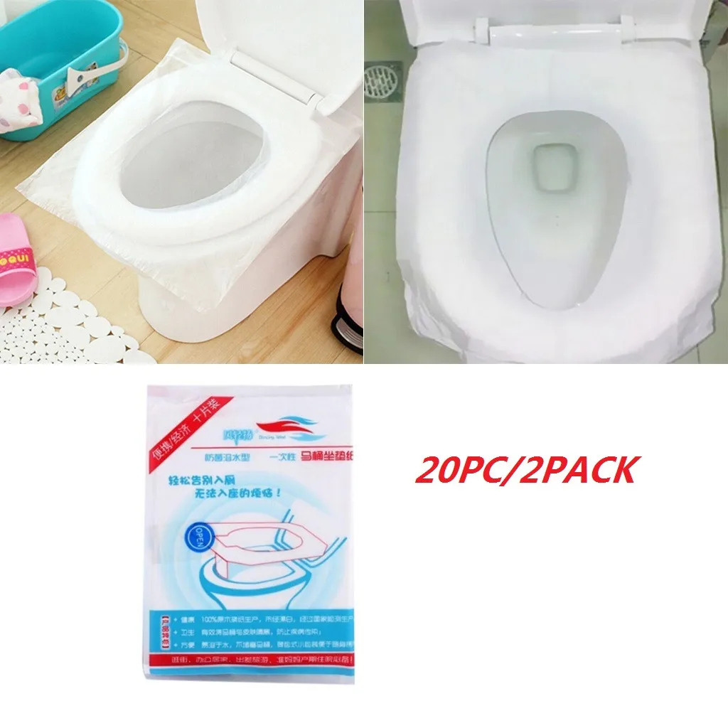 

2019 New Hot 20pcs Toilet Seat Covers Paper Travel Biodegradable Disposable Sanitary Drop Shipping