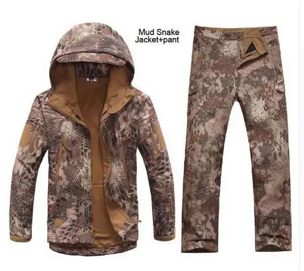 XS-3XL, мужские комплекты для улицы, водонепроницаемые куртки софтшелл, штаны, V5.0, спортивные, для охоты, кемпинга, термо, тактические, анти-износ, походные костюмы - Цвет: 3 sets