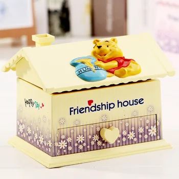 

Cute House Shape Music Box Girl Jewelry BoxS Birthday Gift Friendship Light Birthday Gift