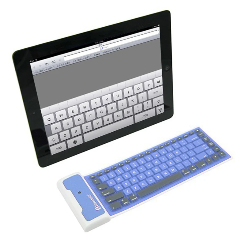 Basix клавиатура Bluetooth Беспроводная Мягкая силиконовая клавиатура Складная Водонепроницаемая портативная для ipad iphone samsung смартфон