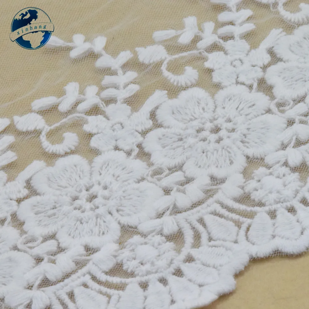 11cm Width Cotton Embroidery Lace Sewing Ribbon Guipure Fabric Trim Dolls DIY Garment African Wedding Accessories