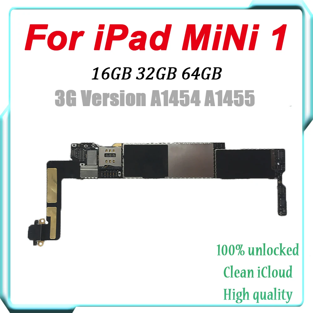 

A1454 A1455 3G Version For iPad Mini 1 Motherboard,100% Unlocked Used Logic Board For iPad Mini 1 Mainboard With IOS System