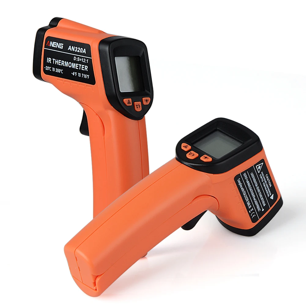 

LCD Digital IR Infrared Thermometer AN320A Laser Temperature Meter Gun Point -50~380 Degree Non-Contact Thermometer