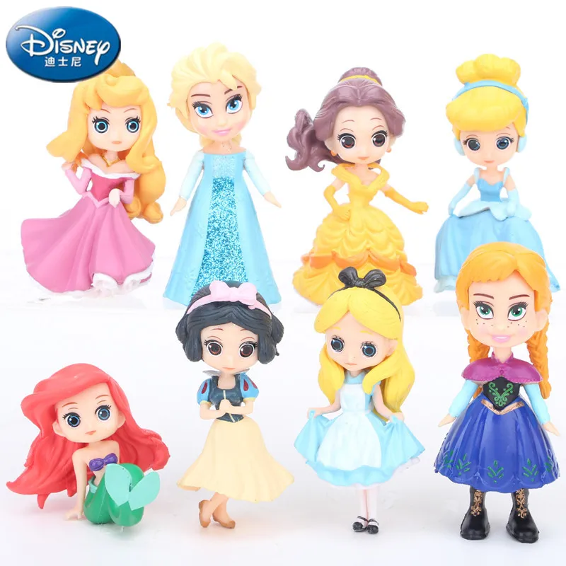 Игрушки Принцессы Disney 8 шт. 5 9 см Моана Белоснежка Merida фигурки героев Русалка