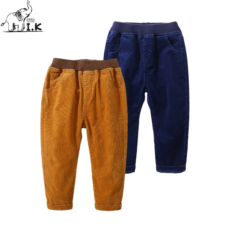I.K infant boys elastic khaki soft corduroy little kids blue pants baby