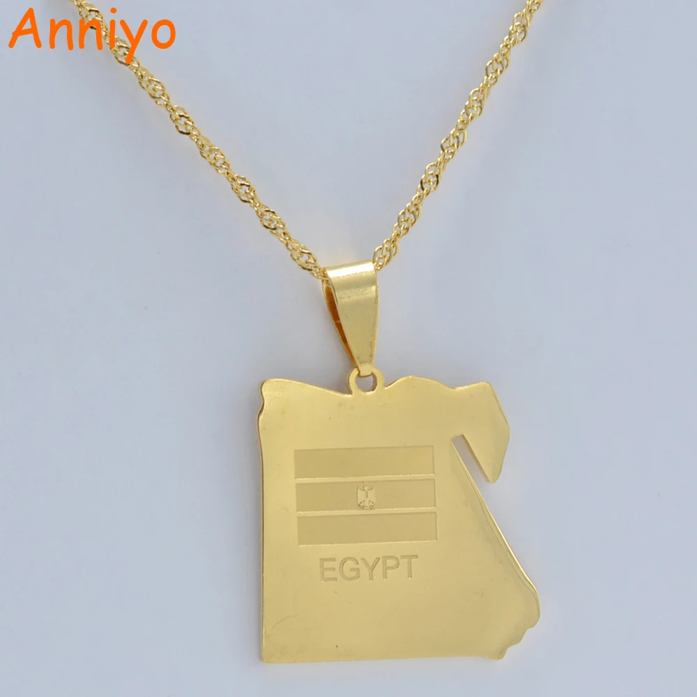 

Anniyo (Pendant Size 2.8cm x 2.6cm) Country Egypt Map & Flag Necklace Pendant Gold Color Jewelry Egyptians Item #000121