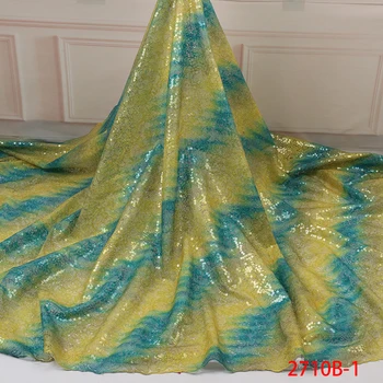 

Mixed Color Nigerian Mesh Net Lace Fabrics Fashion Sequins Lace Fabrics for Dresses Latest French Tulle Mesh Lace APW2710B