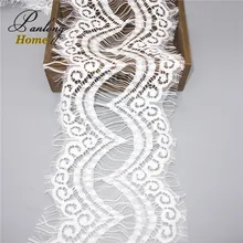 

Hot Selling 3M High quality White/black eyelash lace trim ribbon Fabric 18cm wide Wedding DIY clothing Decorative accessories