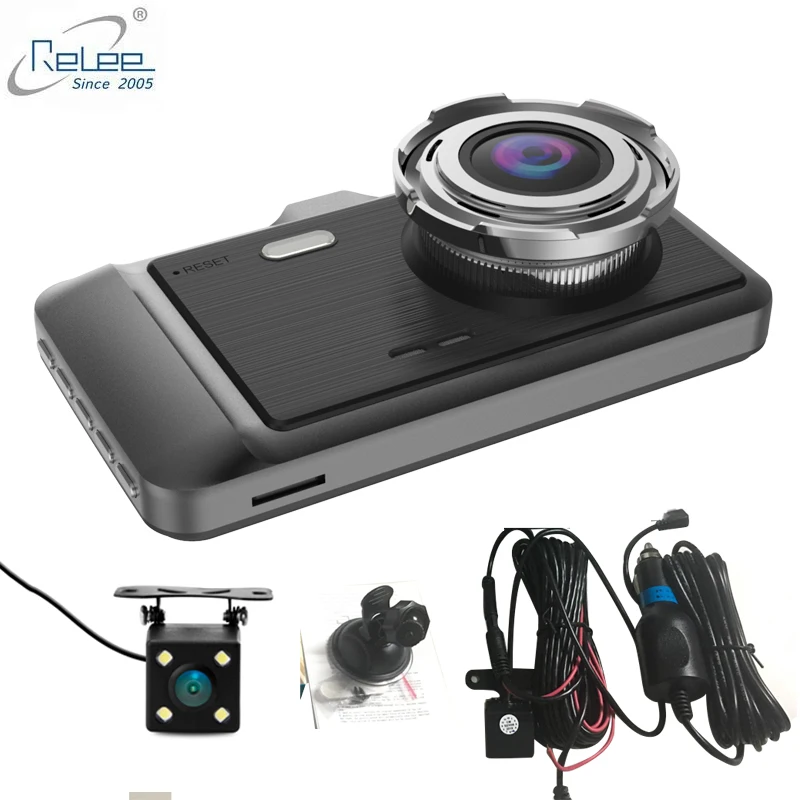 

Relee DVR Car Dash Cam 4inch Car Dashboard Camera Motion detection Loop recording G sensor Night Vision Front Rear Cam