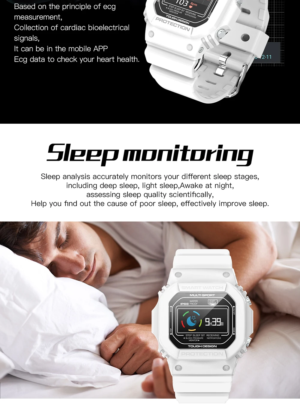 696X12 7умные смарт часы водонепроницаемый монитор кровяного давления сердечного ритма браслет для плавания ECG PPG мужские наручные часы-Шагомер
