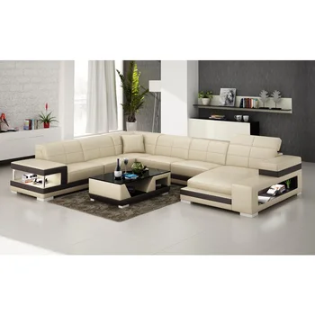 

China top brand luxury black white living room sofa set leather
