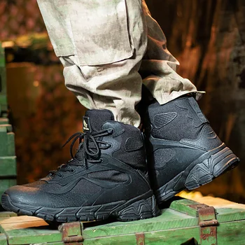 

Hiking Shoes Men's Military Tactical Boots Desert Ankle Lightweight Breathable Combat Boots Commando Outdoor Male Army Boots