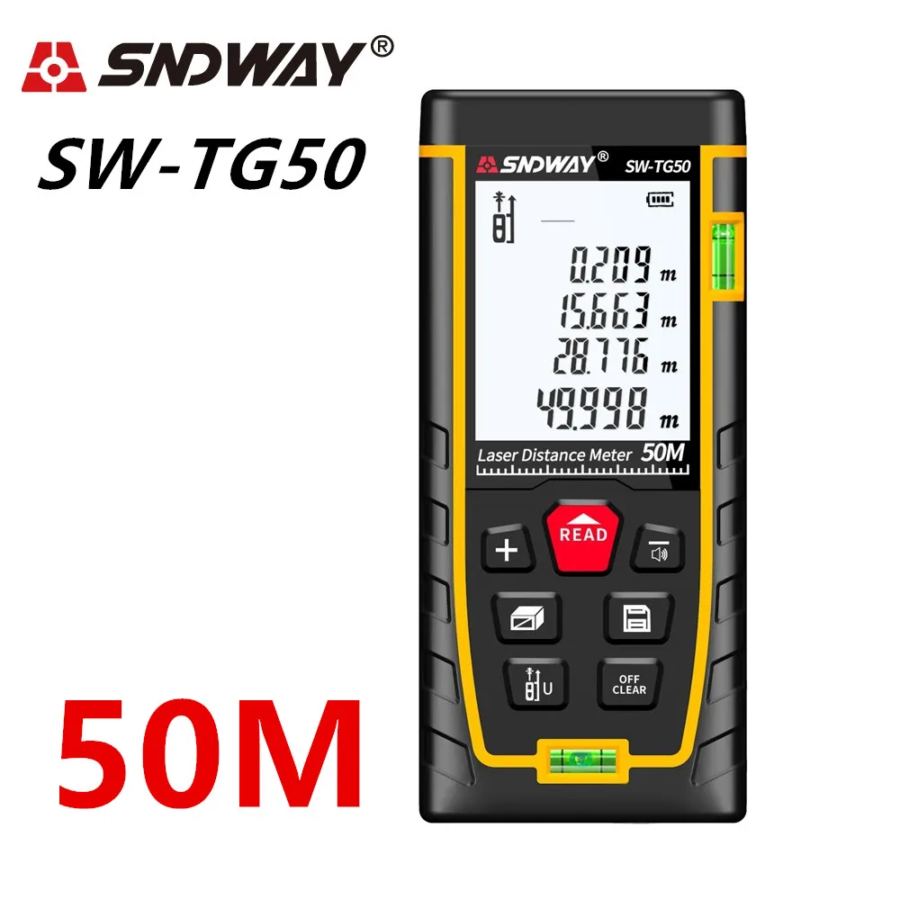 

SNDWAY Laser range finder laser distance meter 50m Laser rangefinder trena laser tape build measure ruler test tool Ft/m/inch/in