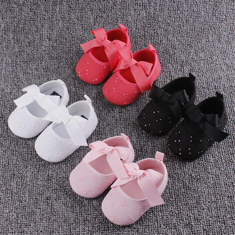 PUDCOCO Hot Toddler Girl Crib Shoes Newborn Baby Bowknot Soft Sole Prewalker Sneakers
