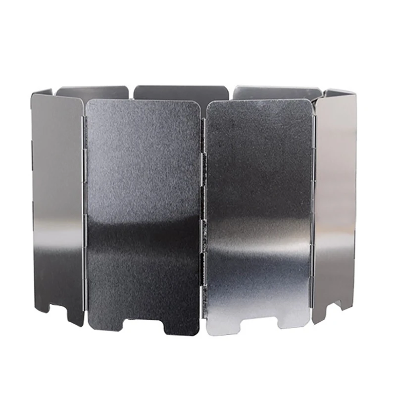 

NEW 9 Plates Wind Shield Deflector Folding Windscreen Guard Outdoor Camping Barbecue Picnic Stove Burner Furnace Protection