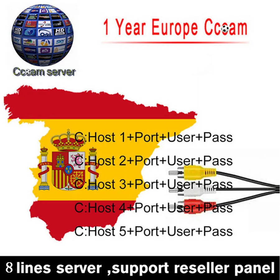 

Satxtrem Cccam HD Clines Europa Cccam Server TV Tuner 4K 1 Year 8 Lines Spain Portugal Clines Oscam Cccam For DVB S2 Receivers
