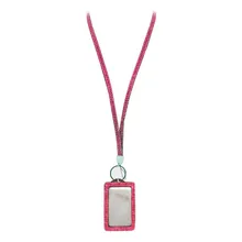 Стразы, блестящий кристалл, на заказ, ремешок, вертикальный держатель для удостоверения личности(RoseRed