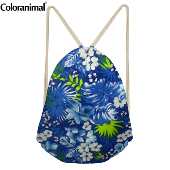 

Coloranimal 11 Style 3D Blue Green Leaf Print Teenager Girl Boy Drawstring Bag Women&Wen Daily Backpack School Bags Storage Bags
