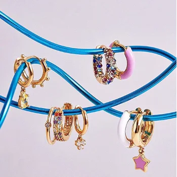 

Hoop simple color earring 20 designs new arrive top quality factory wholesale elegance lovely girl christmas gift