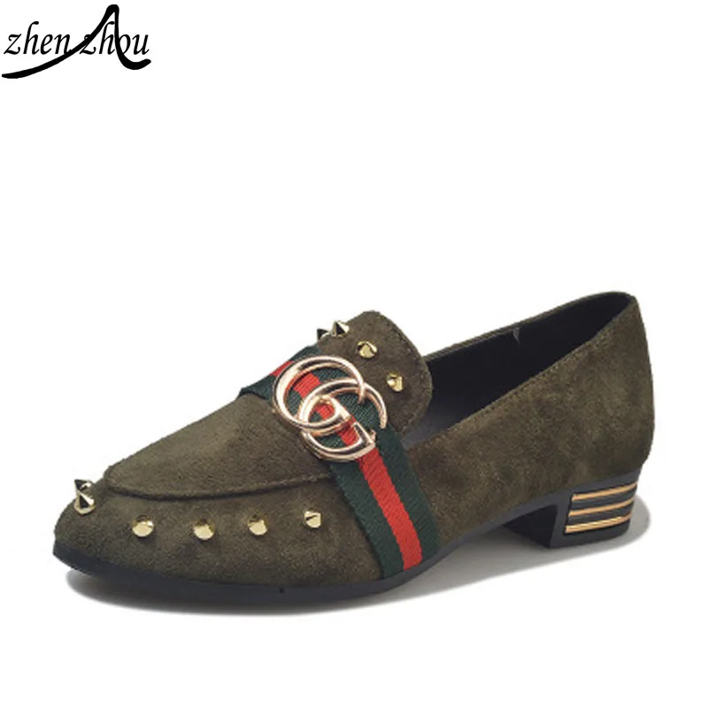 

2018 free freight spring and autumn new style women's shoes with pointed toe cover and shallow rivet single shoes